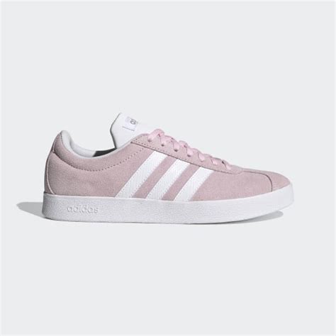 (adidas) Roze leren sneaker VL COURT BOLD van Roze